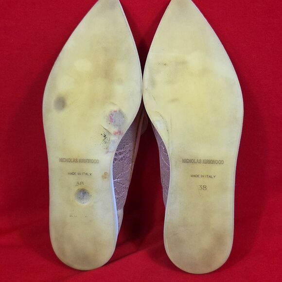 NICHOLAS KIRKWOOD Floral Lace Loafers Beige Womens‎ Size 38 US 7.5 - Picture 6 of 9